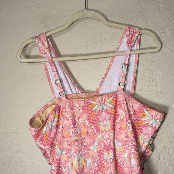 Talbots cabana life tummy control full coverage pinktropical pinapple one piece - Picture 5 of 9